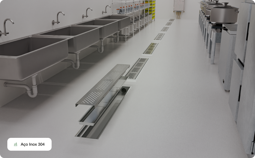 Acabamento 100% Aço Inox
