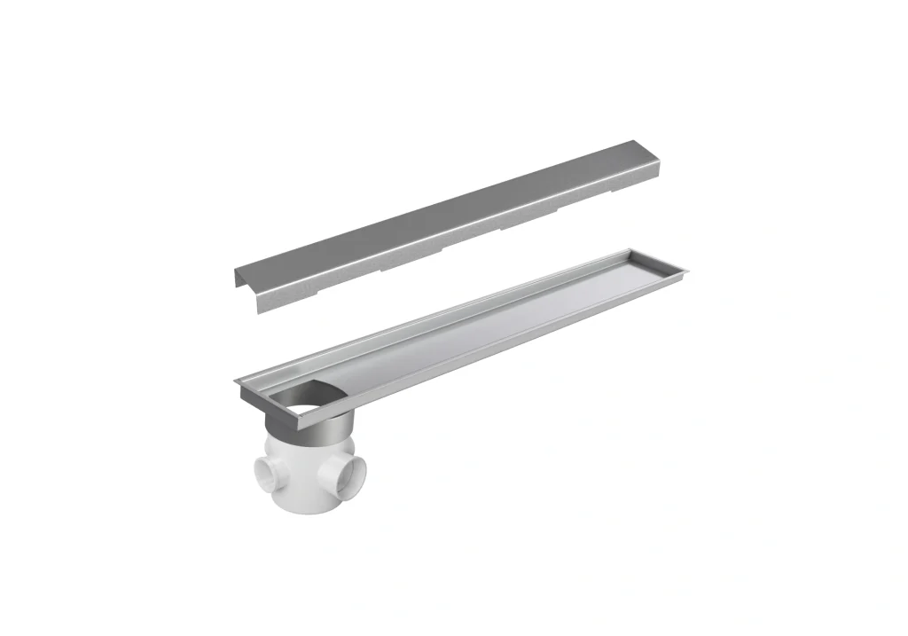 Ralo Linear Residencial Acoplado à Caixa Sifonada Tampa Inox Escovada